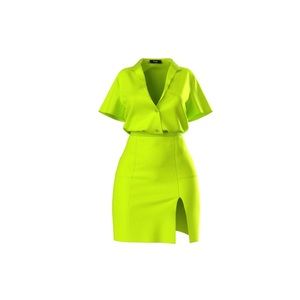 Hanifa Robyn dress in Bright Lime